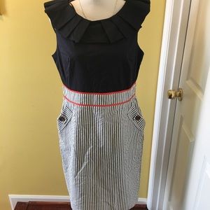 Dress, navy, red and gray.  New with tag.